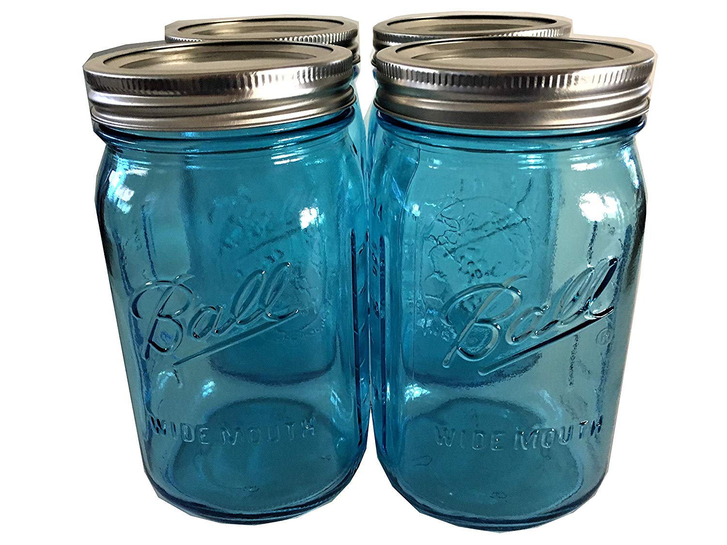 32 ounce blue Ball jar