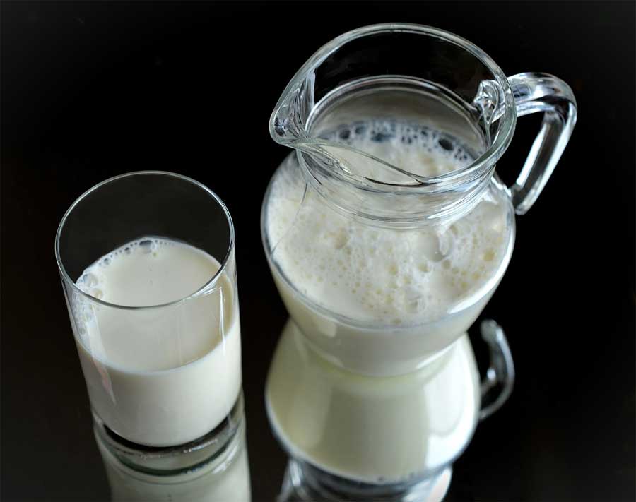 milk in glass